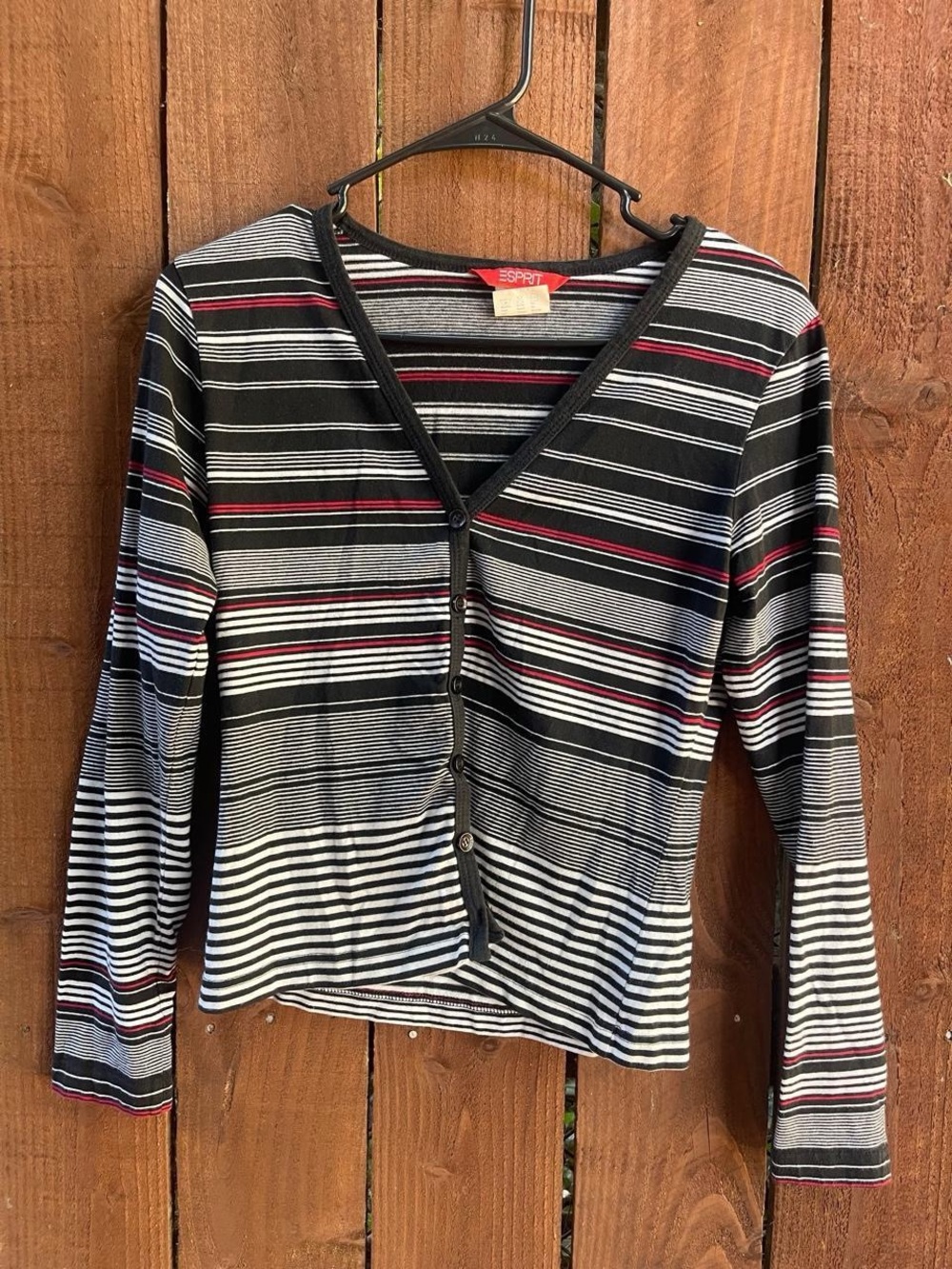 VTG Espirit 90s Grunge Striped Indie Sleaze Sweater Cardigan Sz M